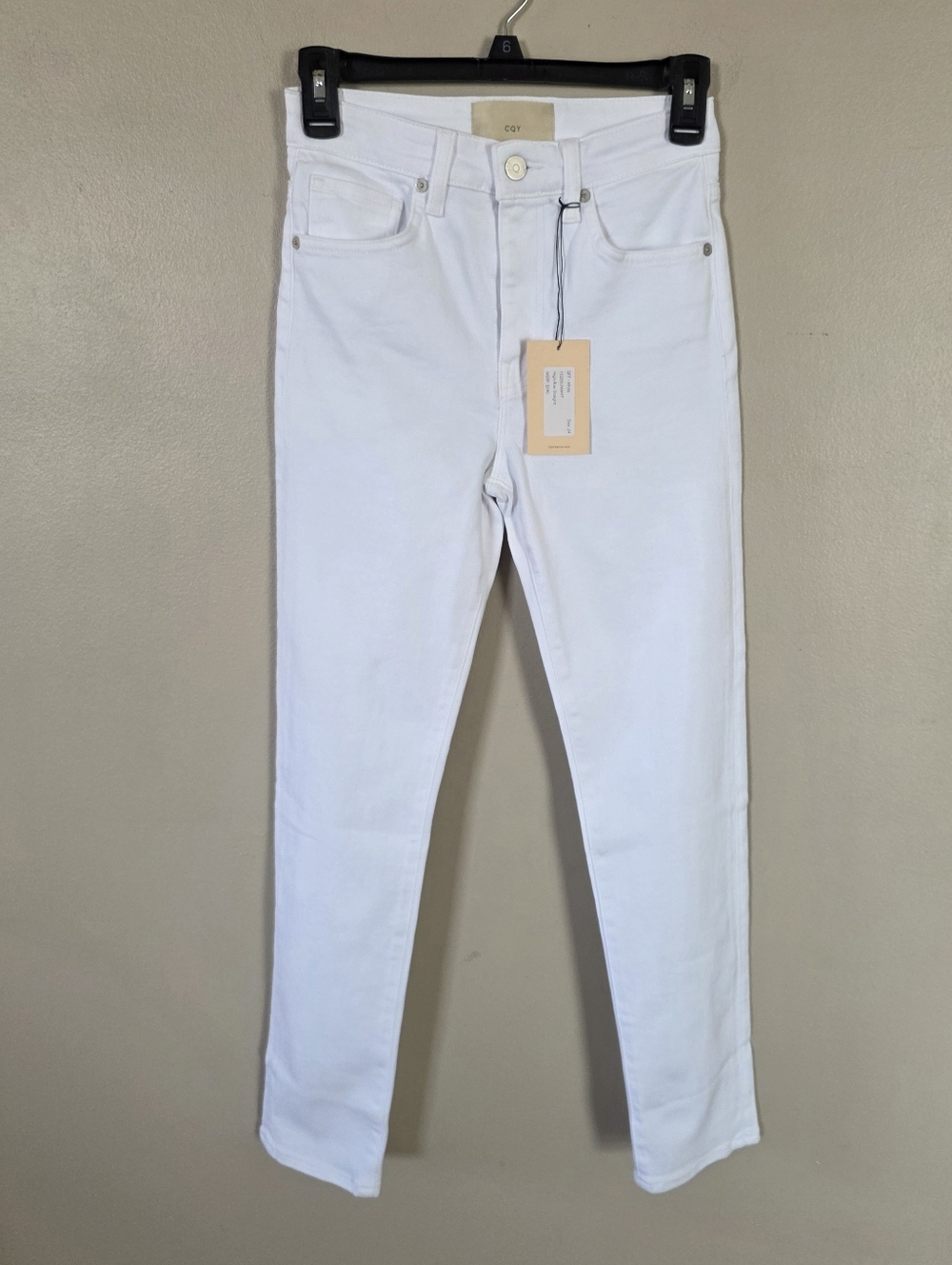 NWT CQY High-Rise Straight Women's White Jeans Size 24